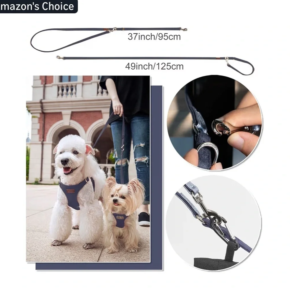 New- Puppytie  Galaxy Blue Dog Harness and Leash Set Lightweight  safest Set